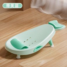 YAQIN 小魚可折疊兒童洗頭椅 家用便捷洗頭床, 1個, 伸縮式洗頭椅藍,【軟膠頭枕 四檔可調】