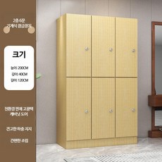 수납장 원목 헬스장 탈의실 옷장 사물함 요가관 직원용 가구, 0.4mm, 2단 6문 200x120x40 기계식