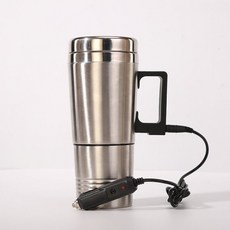 차량용커피포트 12V 24V겸용 60W 스테인레스 물 주전자 전기, 내부 스테인리스 보온형 12V 소형차