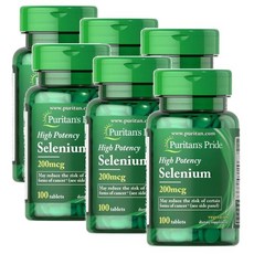 퓨리탄스프라이드 셀레늄 200mcg 타블렛 Puritans Pride Selenium, 6개