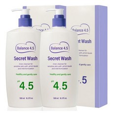 터치미 밸런스 4.5 시크릿워시 여성청결제 대용량, 500ml, 2개