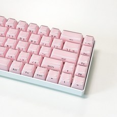 크리스탈 핑크 한글키캡 측각 투명 OEM 기계식키보드 키캡 LED투과, 제조사축, 한글각인, 크리스탈핑크