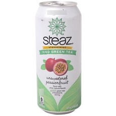 Steaz 언스위튼드 아이스드 그린 티 패션 프룻, 473ml, 1개