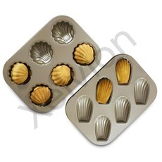 미즈누아 마들렌틀 팬 6구 쿠키틀 오븐팬 제과용팬 미니케이크팬, 4-마들렌틀-토끼