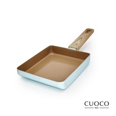 CUOCO 藍雪精靈鑽瓷玉子燒鍋18cm，不沾鍋，導熱快，易清洗，適用瓦斯爐電磁爐, 1個
