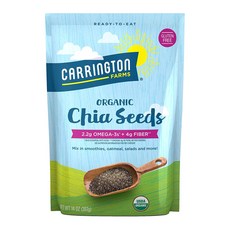 캐링턴 팜스 유기농 치아 씨앗 프리 USDA 유기농 Carrington Farms Organic Chia Seeds Gluten Free USDA Organic 14, 1개
