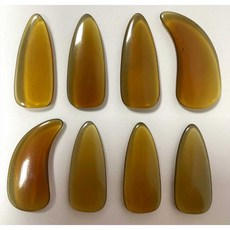 天然黃牛角古箏指甲 (盒裝8入) 專業演奏型 成人兒童古箏指甲 大中小號, 1個, 中號（雙弧）