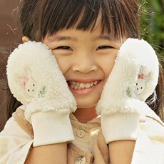 유아용 곰돌이 모모 토끼 로라 동물 양털 벙어리장갑 덤블 엄지장갑 겨울 털 뽀글이 장갑 단체 선물 답례품