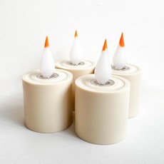 新韻傳音 立體光充電式5日小茶燭 (電子蠟燭 供佛燈 USB充電燈 法會祈福用 LED蠟燭), 1個, 白色