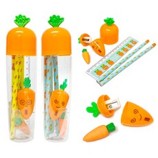 크리스탈팬시 당근 문구세트, 혼합색상, 12개