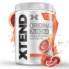 익스텐드 BCAA 파우더 7g 및 2.5g L-글루타민 운동 후 무설탕 근육 음료와 남성 여성, 1개, 390g