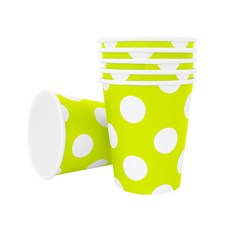 파티용 종이컵 도트라임그린 6개 생일 일회용, 단품, 단품