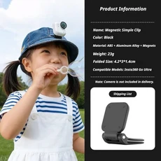 TELESIN insta360 go 용 울트라 마그네틱 브림 클립 컴팩트 하단 자기 흡착 디자인 1인칭 촬영, 01 no