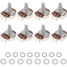 Yootones A500K 기타 포텐셔미터 8개 분할형 샤프트 롱 오디오 테이퍼 펜더 Stratocaster Telecaster 베이스 교체용 미니 호환 1984913, Large A250K