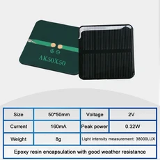 1PC 2V 2.5V 미니 모노/폴리 태양 전지 패널 60mA 80mA 100mA 120mA 130mA 150mA 200mA DIY 태양 전지 모듈, 07 2V 160mA 50x50mm