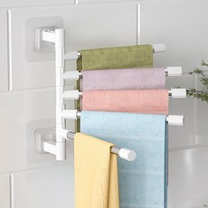 유니팡 5단 무타공 회전식 행주 수건 키친타올 다용도 걸이, 1개, 화이트