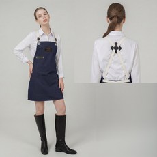 칸데오레더 카페 주방 앞치마 흘러내림방지 가죽 스토퍼 로웨, 1개, 진청 진청색상