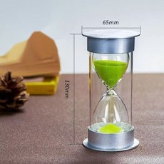 銀蓋夜光沙漏計時器 10/20/30分鐘 兒童學習時間 平安夜耶誕節禮物, 3分鐘綠色