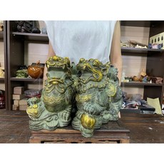 御古齋 青銅貔貅擺件 鎮宅招財開運擺飾, 1個
