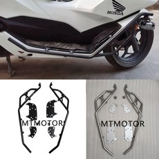 포르자350 호환 범퍼가드 사이드 튜닝 전연식 부품 탄소강 PCX160 블랙 세트, PCX160 실버 도금 세트