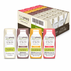 상하목장 유기농 멸균 우유 125ml 혼합 흰12 + [딸기4+ 바나나4+코코아4] 총24