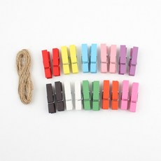 사진 장식 노끈 걸이 컬러 집게 폴라로이드, 컬러노끈사진걸이 세트, 컬러노끈사진걸이 세트, 1개
