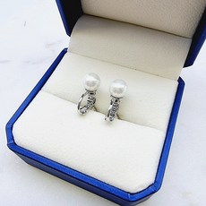 리얼99 우아한 한복 핵진주 귀찌귀걸이 귀안뚫은 진주귀걸이