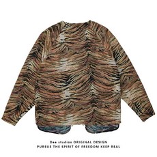 Dee studios봄에 남성과 여성을위한 맞춤형 조수 브랜드 커스텀 패브릭 칼라리스 타이거 패턴 재킷