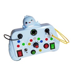 早教忙碌機 遊戲機 益智玩具 早教教具 蒙特梭利 開關玩具 認知玩具 燈光玩具 兒童玩具, 1個, 鯨魚（英文彩盒）