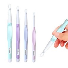 DENGUJD 크로셰 모사용 4개 세트 8mm/10mm/12mm/15mm 인체 공학 설계 사용하기 쉬운 뜨개질 바늘 초보자향 DIY 수제 스카프 스웨터, 1개