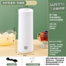 휴대용 온도 조절 보온병 차량용 냉온 분유포트 충전 보냉 무선 텀블러, 가정용 플러그 3구 USB 포함