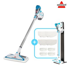 비쎌 슬림 스팀청소기 DAILY 패키지 (화이트블루+정품걸레8P+거치대), 단품, 단품