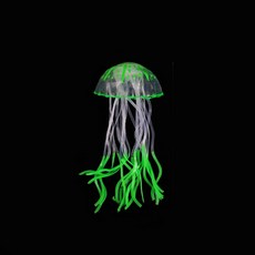 실리콘 빛나는 해파리 인공 장식 액세서리 수족관 탱크 풍경 빛나는 물고기 장식 수중 테마, Green