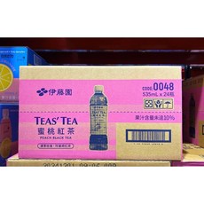 ITO-EN 伊藤園 蜜桃紅茶 果汁含量未達10%, 24個裝, 535ml