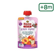 【多件特價】Holle 禾樂純境 生物動力果泥系列 100g 營養蔬果 元氣水果 飽飽穀物 成長優格 6-8m, 1個, 元氣水果系列｜甜桃汪汪｜8m+