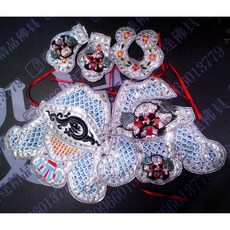 毅達佛具 太子衣 太子戰甲 車繡立體鱗片甲 草龍板 銀絲底 9寸, 1個