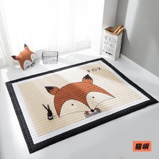 貓嶼 北歐寶寶爬行墊 家用客廳嬰兒童遊戲地毯 加厚卡通爬行墊 一代, 小鹿,145*195