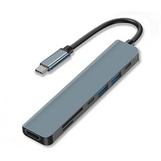 아스토 7포트 USB C타입 멀티허브 노드북 맥북 테블릿 충전지원 4K HDMI 미러링, 1개, 그레이