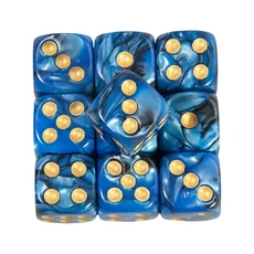6면 주사위 세트 컬러 라운드 코너 큐브 PRG 파티 놀이 보드 교육 수학 16mm 10 개, 04 blue black-g