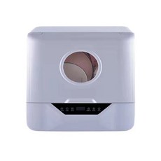 東日家電 洗碗機 小型台式烘乾機 家用免安裝 全自動智慧烘幹洗碗機 大容量洗碗櫃 高溫殺菌, 白色, 5884, 自行安裝