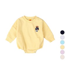하트베이비 데일리룩 유아용 곰돌이 자수 수트