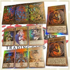 수집 애니메이션 YuGiOh DIY ACG Slifer 하늘 드래곤 오벨리스크 토멘터 장난감 프리미엄 반짝이 소장 카드 크리스마스 생일 선물