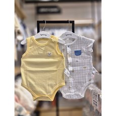 아가방[동아쇼핑점] 무형광 신생아남자아기 여름출산선물 @바디수트 일상복 실내복 외출복겸용 @ 열많은 아기위한 구멍쏭쏭 바람쏠쏠 메쉬소재/반팔+민소매바디수트/ 토토바디수트세트