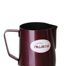 밀크스팀피쳐 홈아트 테프론스팀피쳐 퍼플 350ml 커피스팀피쳐