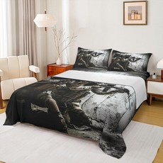 ECLATIS Erosebridal 무기가 있는 군인 매트리스 커버 미션 아래 남아 시트 세트 육군 소총 기계 침구 밀리터리 테마 탑 플랫 3피스 트윈 카모플라주 침실 장식, 색상 11