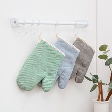 롬에이 리브 스트라이프 주방 장갑 1P 오븐 베이킹 냄비 쿠킹장갑, 리브 주방장갑 1P, 그린 1P