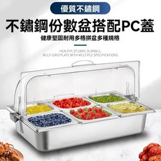 台灣出貨 不鏽鋼雙層加冰保鮮展示盤 透明防塵罩翻蓋設計 長方形涼粉滷味擺攤專用, 1個, 加厚款53*33*18蓋,加厚鋼盆
