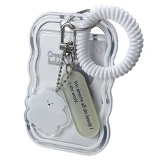 쬬린 귀여운 구름강아지 카드 케이스, 1개, 화이트