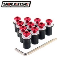 오토바이 앞 유리 볼트 나사 너트 패스너 키트 페어링, 5. Red, 1개