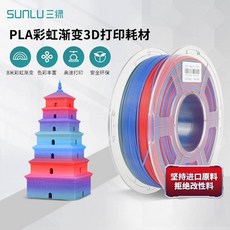 三綠SUNLU 3D列印耗材 PLA彩虹色/漸變 環保高速列印 適用創想elegoo拓竹FDM 1kg, 彩虹02（8M漸變色）